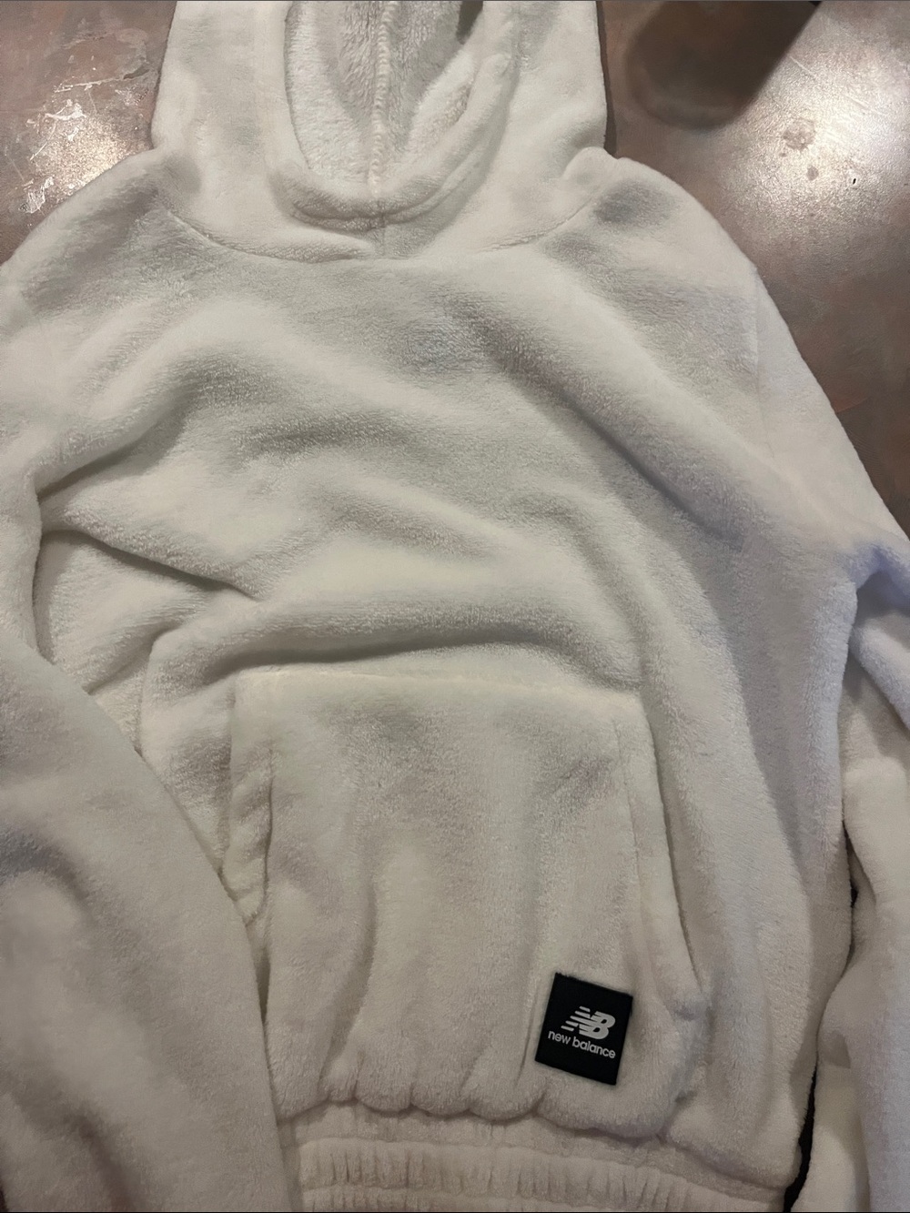 New Balance Men’s White Crewneck Fleece Hoodie